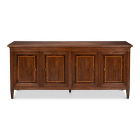 Walnut Burl Four-Door Credenza with Inlaid Panels - additional view