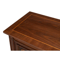 Walnut Burl Four-Door Credenza with Inlaid Panels - additional view
