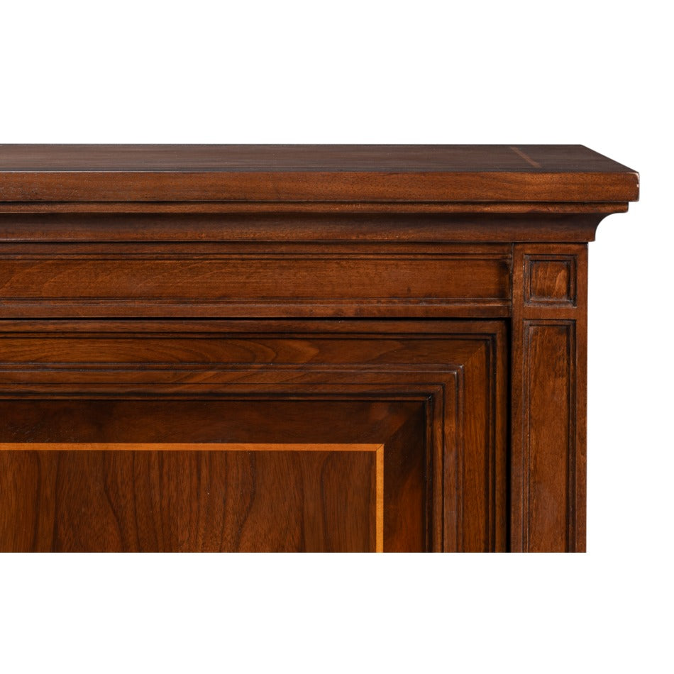 Walnut Burl Four-Door Credenza with Inlaid Panels - additional view