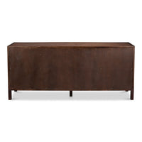 Modern Burl Walnut Bowfront Credenza, 80