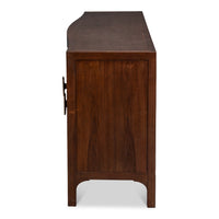 Modern Burl Walnut Bowfront Credenza, 80