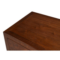 Modern Burl Walnut Bowfront Credenza, 80