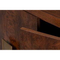 Modern Burl Walnut Bowfront Credenza, 80