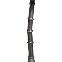Pewter-Finish Cast Aluminum Drink Table with Bamboo-Segmented Pedestal - additional view