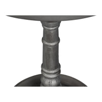 Cast Aluminum Pedestal Accent Table with Wood-Tone Inset Top - additional view