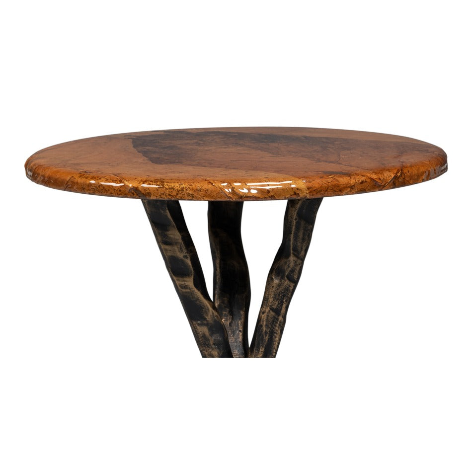 Cast Aluminum Drink Table with Branch-Form Tripod Base - additional view