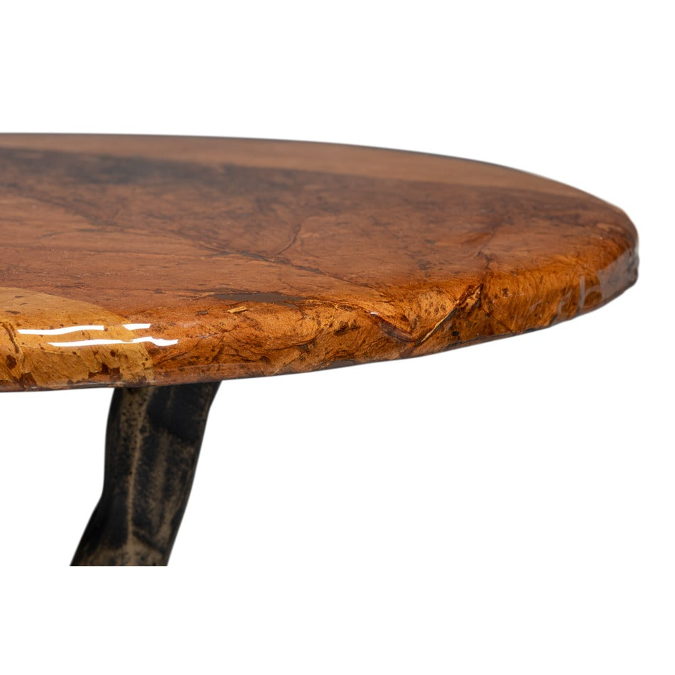 Cast Aluminum Drink Table with Branch-Form Tripod Base - additional view