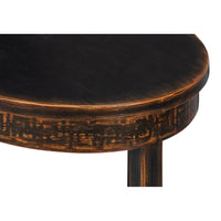 Ebony Finish Two-Tier Side Table with Carved Apron - additional view