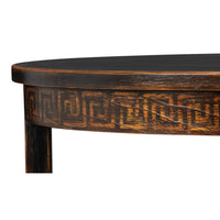 Ebony Finish Two-Tier Side Table with Carved Apron - additional view