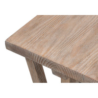 Natural Pine Side Table with Plank Top and Splayed Trestle Legs - additional view