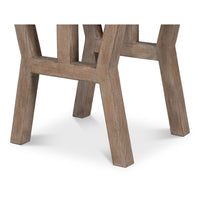 Natural Pine Side Table with Plank Top and Splayed Trestle Legs - additional view