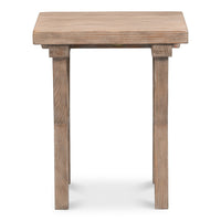 Natural Pine Side Table with Plank Top and Splayed Trestle Legs - additional view