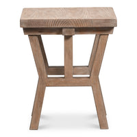 Natural Pine Side Table with Plank Top and Splayed Trestle Legs - additional view