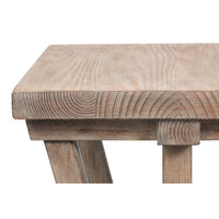 Natural Pine Side Table with Plank Top and Splayed Trestle Legs - additional view