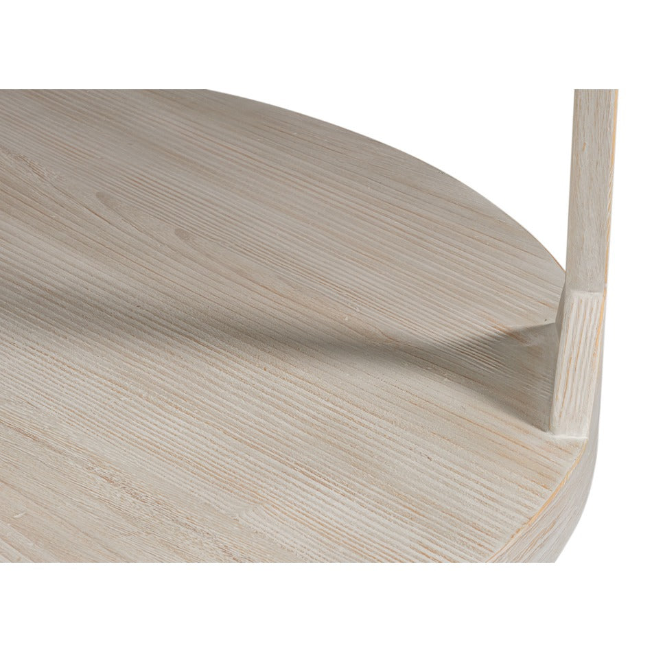 Round Drum Coffee Table, 46 in – Hand-Rubbed Gray Pine - additional view
