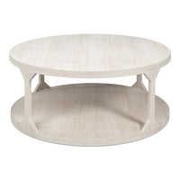 Round Drum Coffee Table, 46 in – Hand-Rubbed Gray Pine - additional view