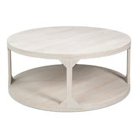 Round Drum Coffee Table, 46 in – Hand-Rubbed Gray Pine - additional view
