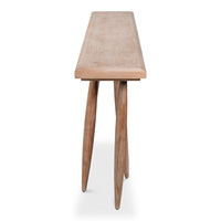 Long Carved-Leg Console Table – Natural Pine with Splayed Spindle Supports - additional view