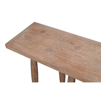Long Carved-Leg Console Table – Natural Pine with Splayed Spindle Supports - additional view