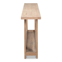 Farmhouse Console Table, Long – Open-Shelf Pine - additional view