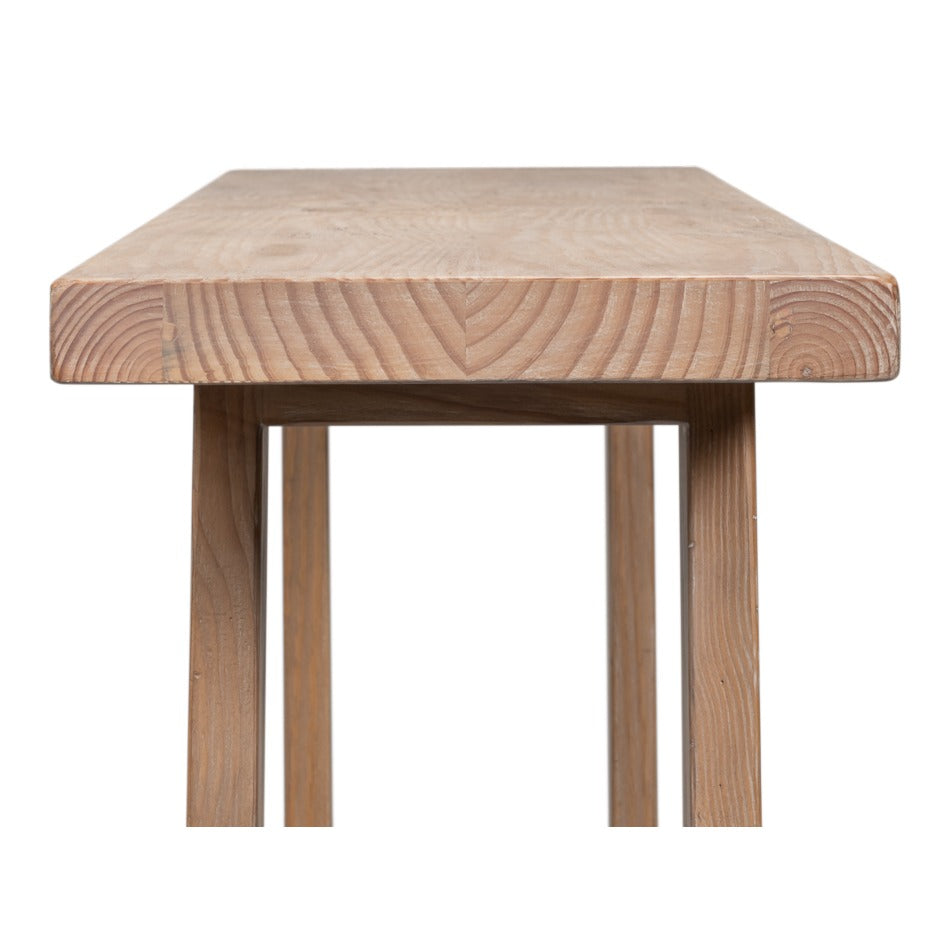 Farmhouse Console Table, Long – Open-Shelf Pine - additional view