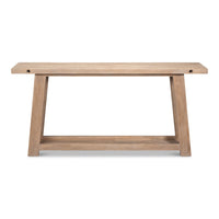 Farmhouse Console Table, Long – Open-Shelf Pine - additional view