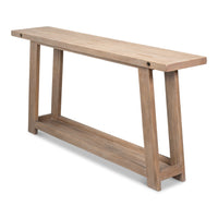 Farmhouse Console Table, Long – Open-Shelf Pine - additional view