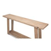 Farmhouse Console Table, Long – Open-Shelf Pine - additional view