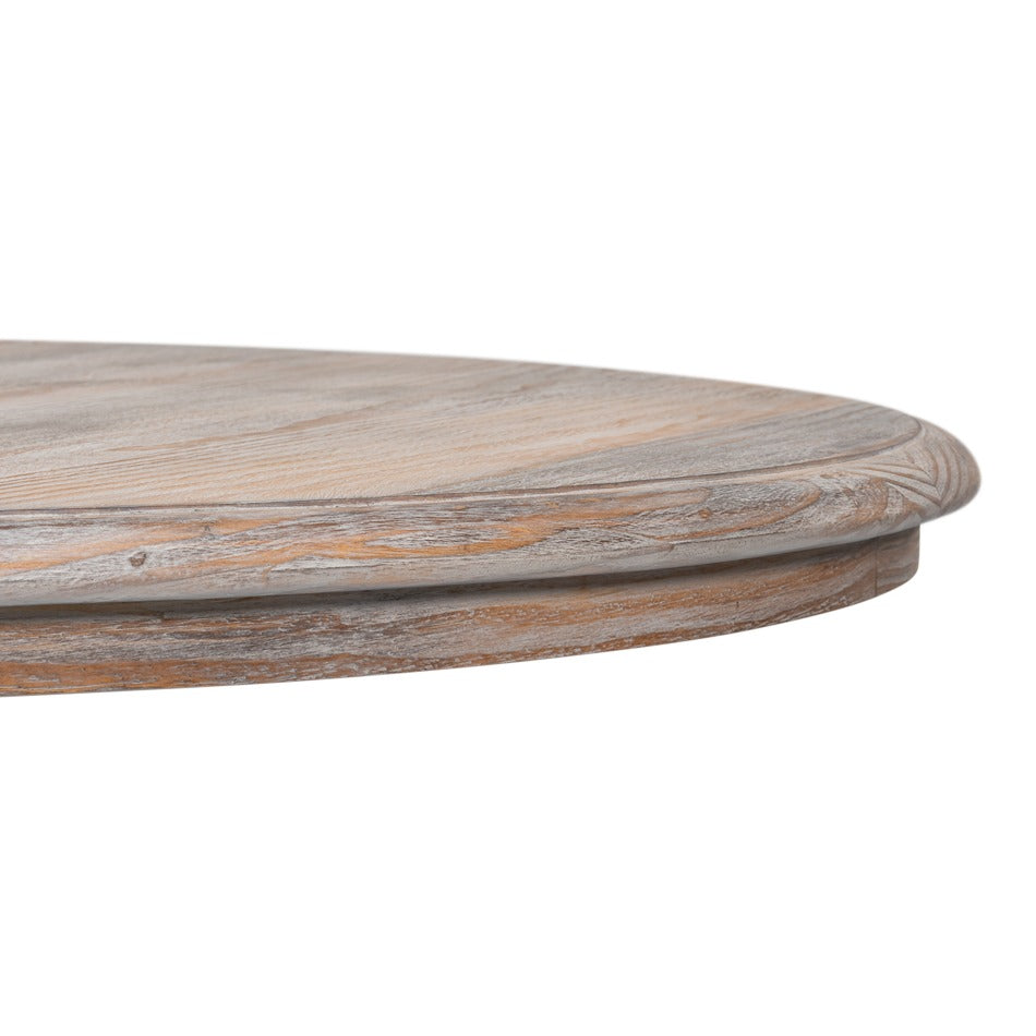 Farmhouse Bistro Table, 42" Round – Natural Pine Top with Painted Pedestal Base - additional view