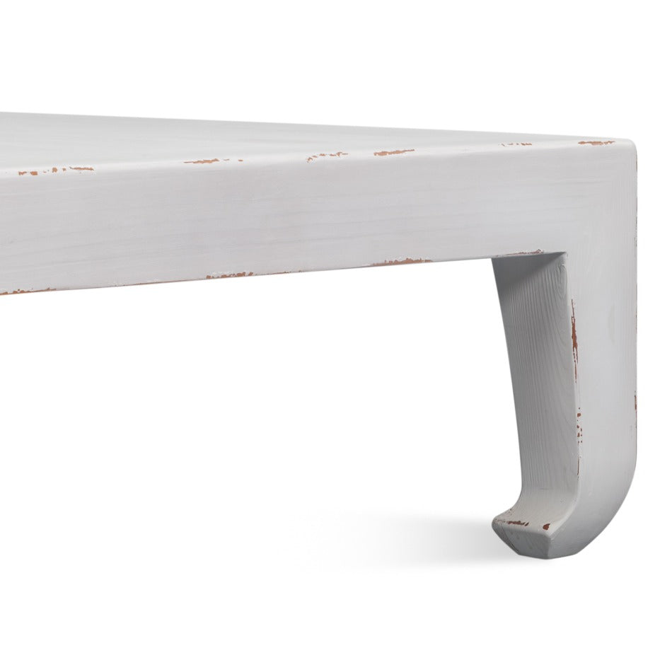 Asian-Inspired Cocktail Table, 57" Square – White Pine with Ming Hoof Feet - additional view