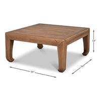 Dimension drawing for Classic Chinese Brown Pine Coffee Table