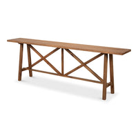 Double X-Base Natural Pine Sofa Table