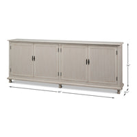 Swedish Gustavian Reeded Sideboard in Soft Gray - 95