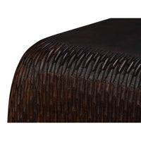 Hand-Carved Mango Wood Cube Side Table with Chiseled Texture - additional view