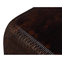 Hand-Carved Mango Wood Cube Side Table with Chiseled Texture - additional view