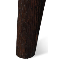 Hand-Carved Mango Wood Cube Side Table with Chiseled Texture - additional view