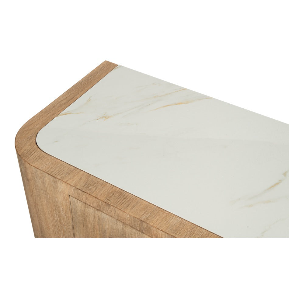 Arched-Base Sideboard, Four-Door – Fumed Oak with Drum Feet - additional view