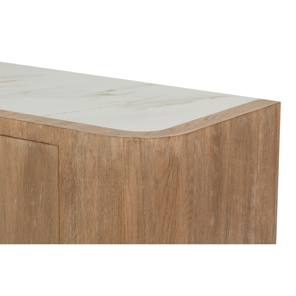 Arched-Base Sideboard, Four-Door – Fumed Oak with Drum Feet - additional view