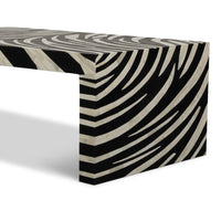 Bone Inlay Cocktail Table, 51 in – Black and Ivory Waterfall Base - additional view