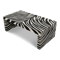 Bone Inlay Cocktail Table, 51 in – Black and Ivory Waterfall Base - additional view