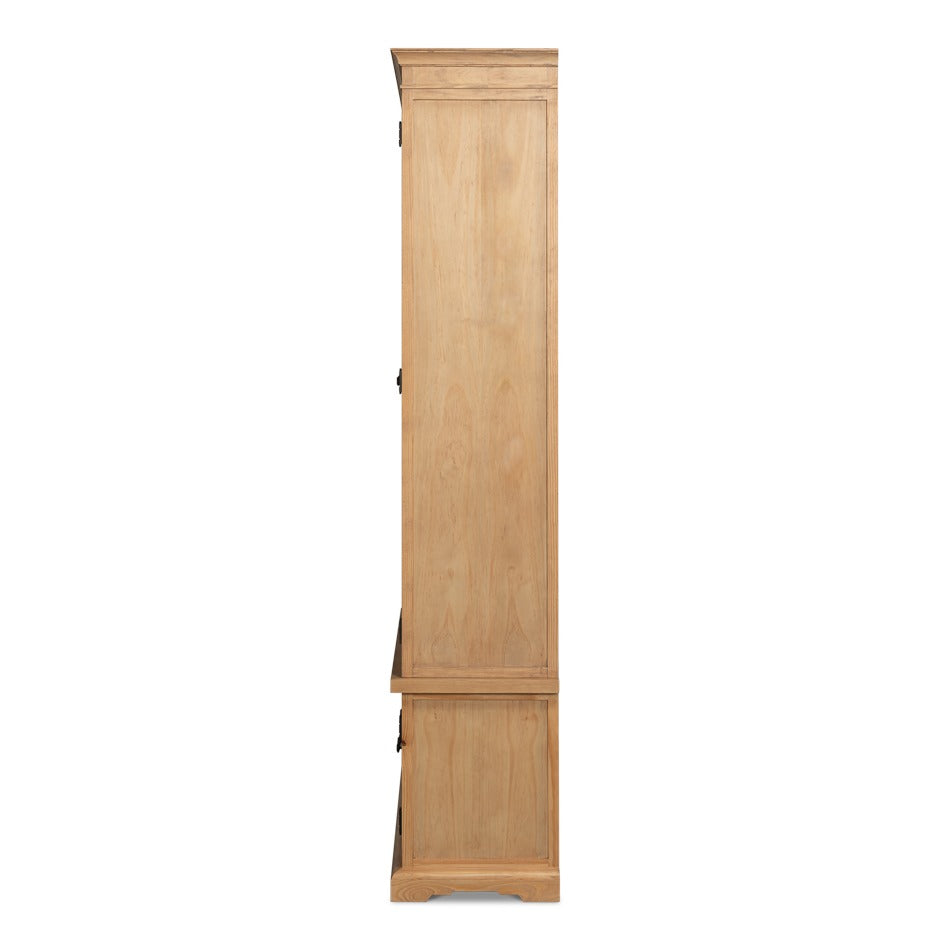 Tall Rustic Display Bookcase - Natural Reclaimed Pine with Glass Doors - additional view