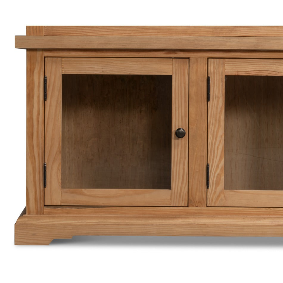 Tall Rustic Display Bookcase - Natural Reclaimed Pine with Glass Doors - additional view