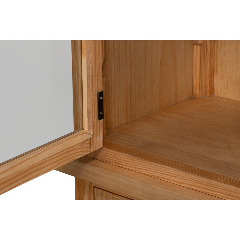 Tall Rustic Display Bookcase - Natural Reclaimed Pine with Glass Doors - additional view