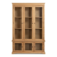 Tall Rustic Display Bookcase - Natural Reclaimed Pine with Glass Doors - additional view
