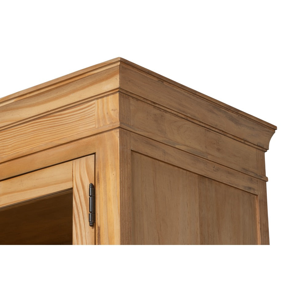 Tall Rustic Display Bookcase - Natural Reclaimed Pine with Glass Doors - additional view