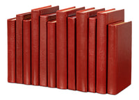 Shagreen Embossed Red Book Set in Leather, Set of 12 - view 3