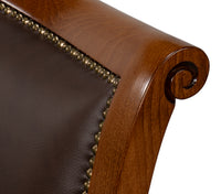 French Empire Dining Chairs in Brown Leather, Sets of 2 - view 10