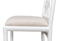 Chinese Chippendale Faux Bamboo Dining Chairs in White, Sets of 2 - view 10