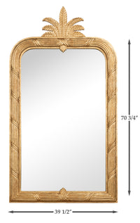 Regency Style Gold Leaf Mirror with Carved Palmette Crest - view 9