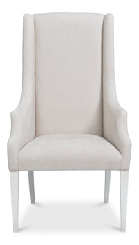 Upholstered Host Dining Chair in Ivory Chenille - view 2